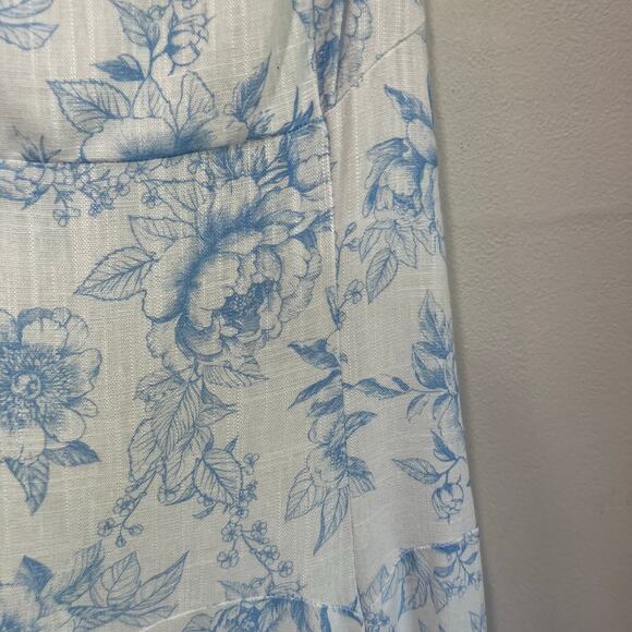 Cupshe x Kelsey Anderson Blue White Floral Midi Dress Sundress SZ Small - Picture 5 of 14